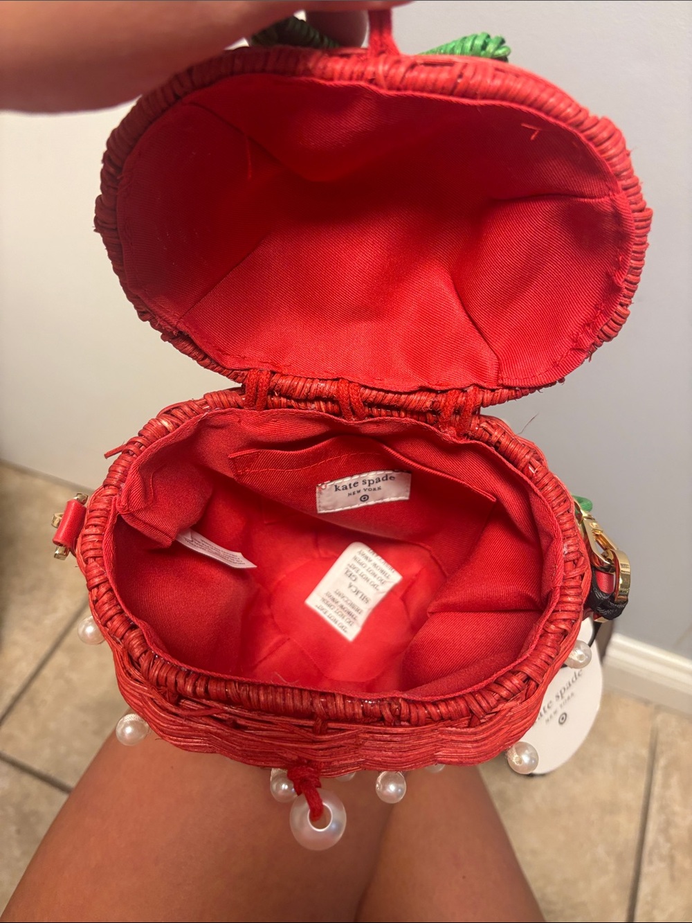 Kate Spade New York x Target Pearl Embellished Strawberry Basket Bucket Bag - Picture 4 of 4